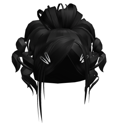 Curly Salon Bun (Black) Roblox item