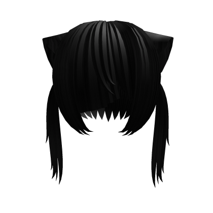 (^,..,^) black kitty cat messy vampire pigtails 