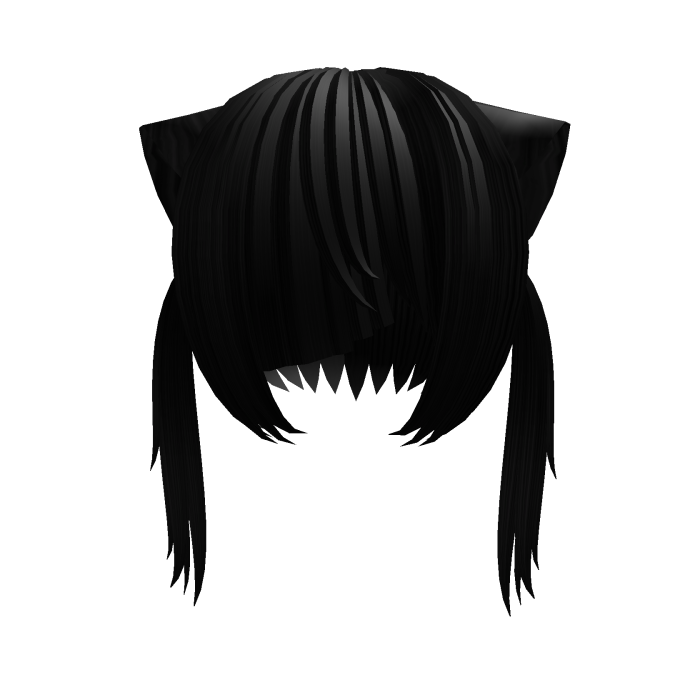 (^,..,^) black kitty cat messy vampire pigtails 