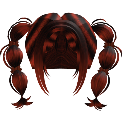 ♡ Bubble Pigtails Hair (Orange and Black) Roblox item