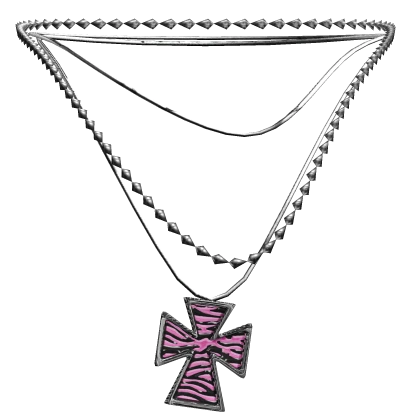 2000s Mcbling Scene Y2k Pink Zebra Cross Necklace | Roblox 2000s Mcbling Scene Y2k Pink Zebra Cross Necklace | Roblox
