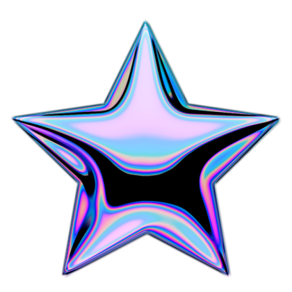 TB PNG Y2K Holographic Star Large Emo Goth Girly Roblox decal