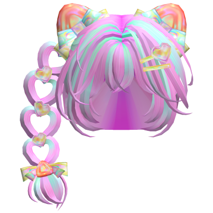Heart Braid Strawberry Ears Hair Cute Blue Pink