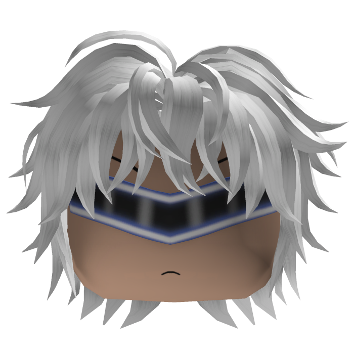 Messy Anime Hair w/ Visor (White)