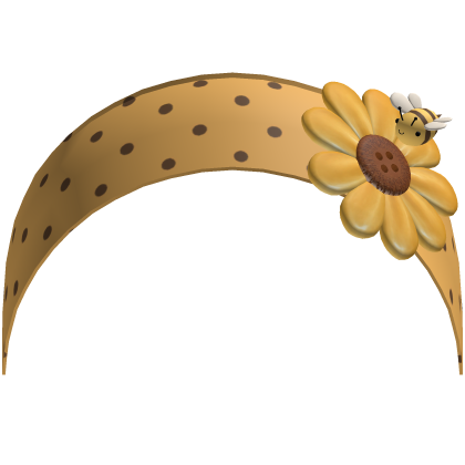 Sunflower Bee Polka Dot Button Headband