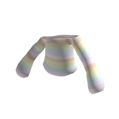 ♡ ꒰ oversized pastel rainbow off shoulder sweater thumbnail