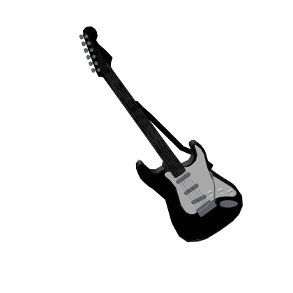 Back-Strapped Black Electric Guitar