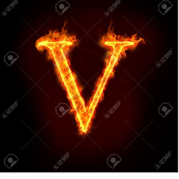 (letter) V fire