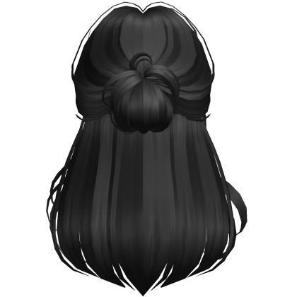 Middle Part Half Up Messy Bun (Black)