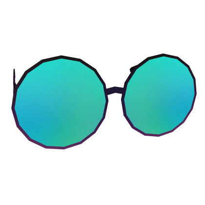 Cyan Blue Round Sunglasses