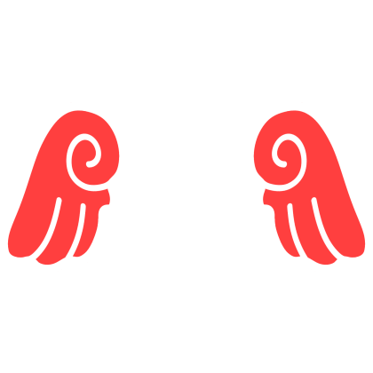 ♡ Cute Chibi Sticker Angel Wings in Red