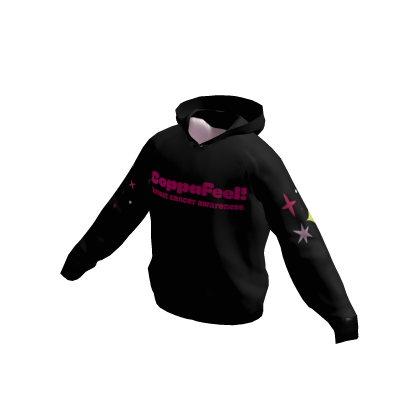 CoppaFeel! Official Logo Black Hoodie Pink Print thumbnail