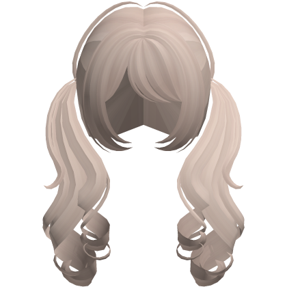 cute light brown layered curly pigtails