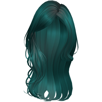 Blue Green Long Wavy Layered Blowout