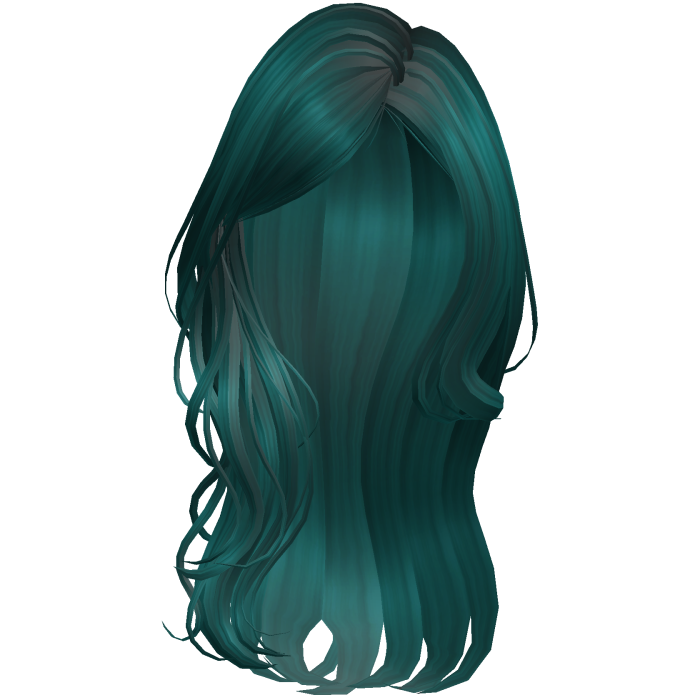 Blue Green Long Wavy Layered Blowout
