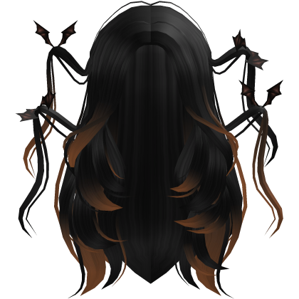 Long Halloween Bat Hair (Black & Orange) Roblox item