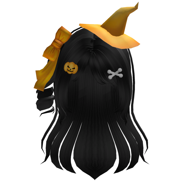 •FREE | cute black hair w hat & halloween clips