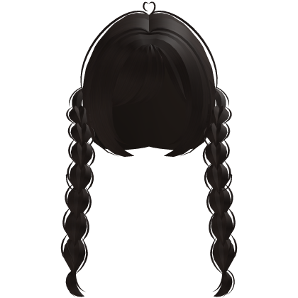 cute front double doll braids in brown Roblox item