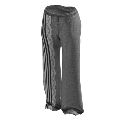 Grey/Black Striped Lace Sweatpants