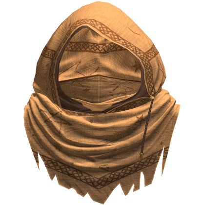 Tan Sorcerer Distressed Rune Hood
