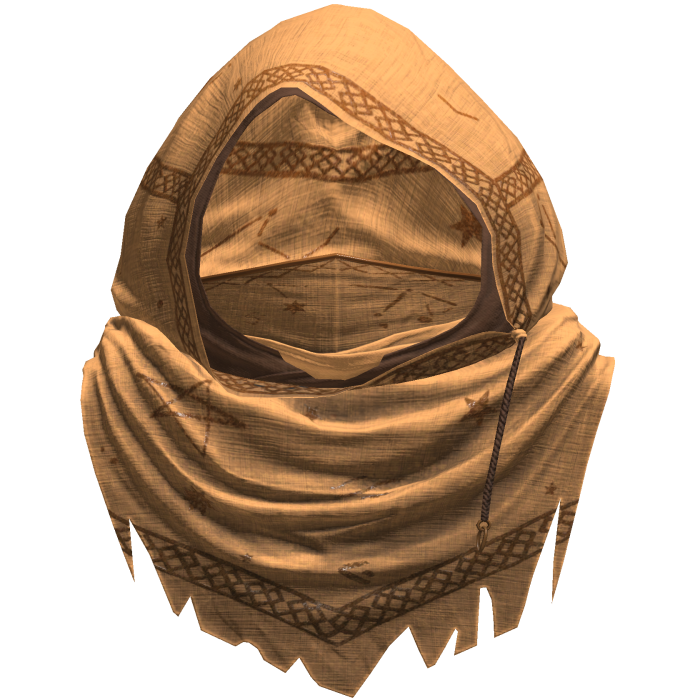Tan Sorcerer Distressed Rune Hood