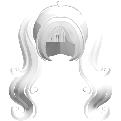 big sweet white swirly heart pigtails Roblox item