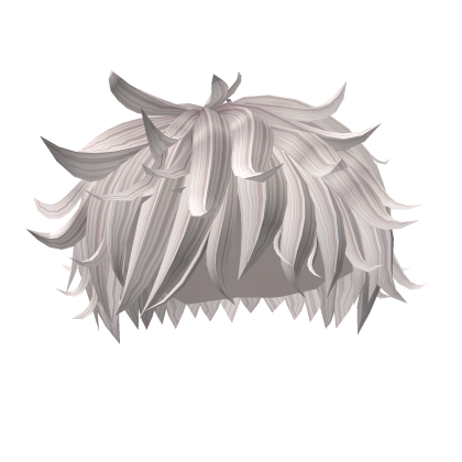 Messy Boy Spikes Hair -  White  Roblox item