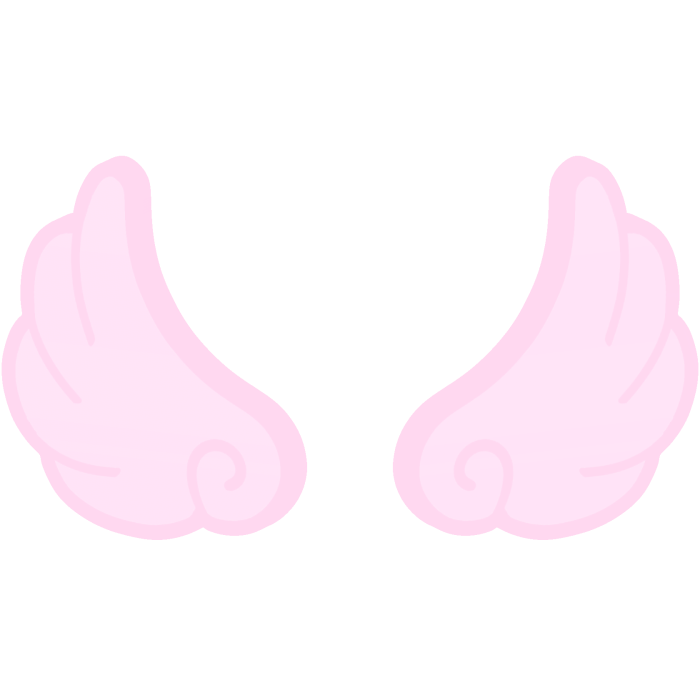 ♡ Cute Flared Glowing Angel Wings in Pastel Pink