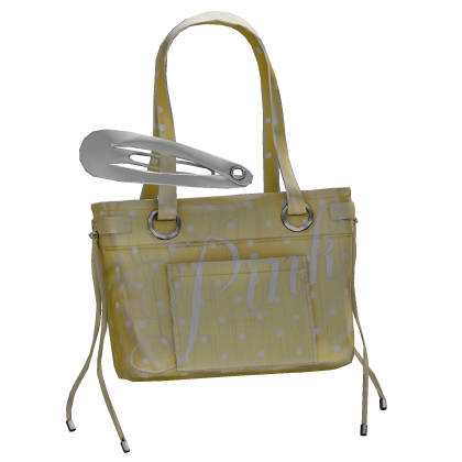  PINK Polkadot Oversized Clip Tote Bag In Yellow  Roblox item