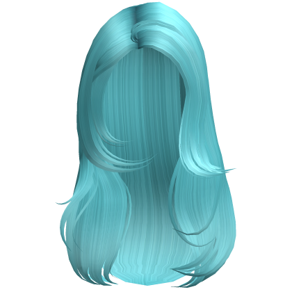 Aqua Blue Long Side Part Layered Blowout Hair Roblox item