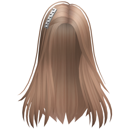Straight Long Hairstyle with Hair Clip (Honey) Roblox item