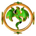  Flying 24k Gold Emerald Dragon Crown