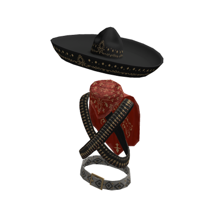 Cyber Charro 5 de Mayo Mexican white Belt and Hat