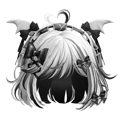 Goth Bob w/Maid Headband (White&Black)