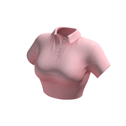 Pink Polo Tee Shirt Crop Top Basic Baby Baddie Y2K Roblox NoFilter
