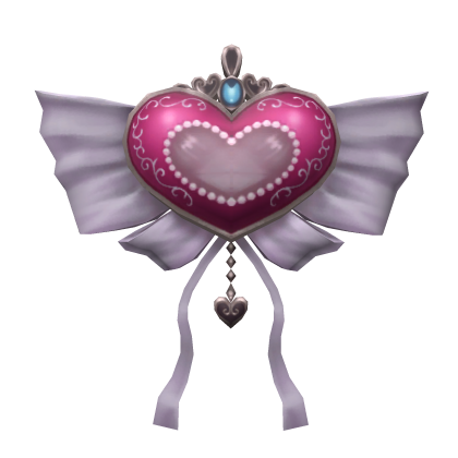 Realistic HD Pink Heart Charm Princess Hair Bow Roblox item