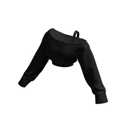Black Cropped Off Shoulder Shirt