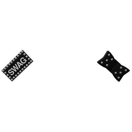 alt studded swag hair ties in black & white Roblox item