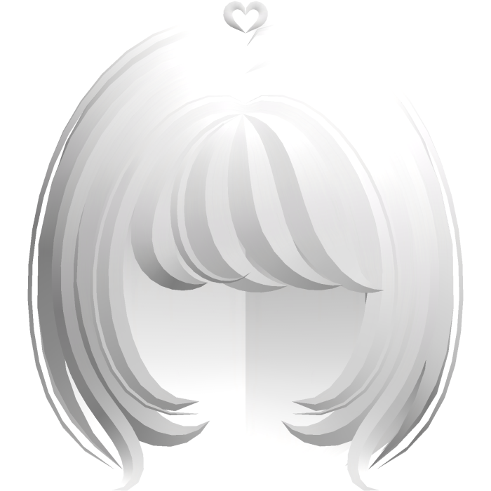 ꒰ ୨୧ ꒱ cute fluffy bob with heart in white