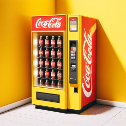 VENDING MACHINE COCA COLA YELLOW WALLS