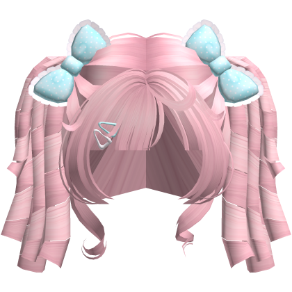 ♡ Cutesy baby pink dolly coil curls high pigtails