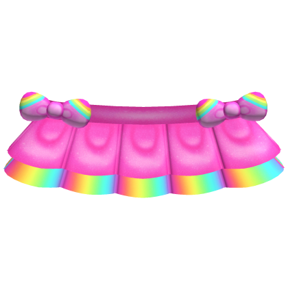 ♡ bright pink rainbow tweencore bow skirt Roblox item