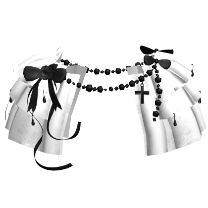 White Victorian Lace Black Ribbon Dress 3.0
