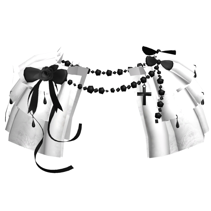 White Victorian Lace Black Ribbon Dress 3.0