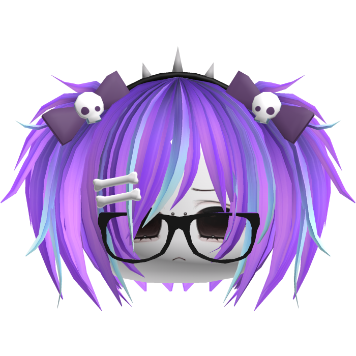 Emo Moe Vkei Purple Mini Pigtails /w Glasses