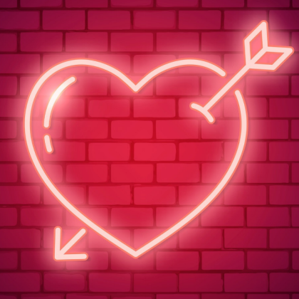 Neon Heart and Arrow Roblox decal