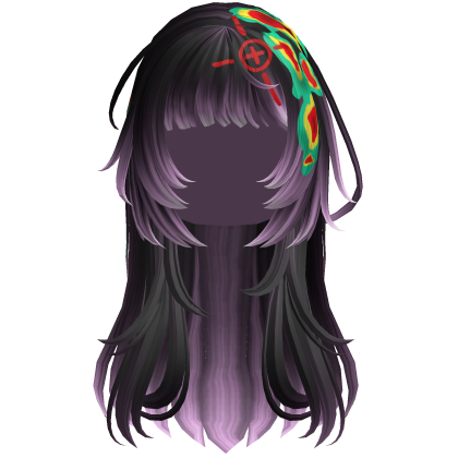 Black Pink Heatwave Crosshair Punk Flowy Girl Hair