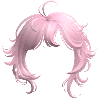 Messy Fluffy Swirly Curly Anime Bangs in Pink Roblox item