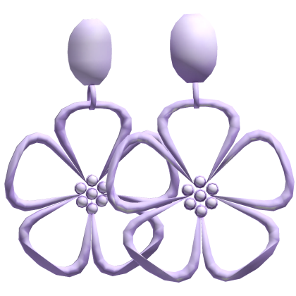 Violet Purple Flower Earrings  Roblox item