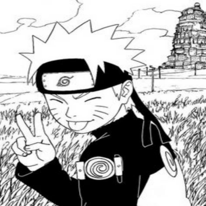 manga naruto smiling black and white Roblox decal